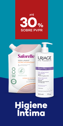 Produtos de higiene intima com destaque promocional de até 30% sobre preço de Venda ao Público Recomendado